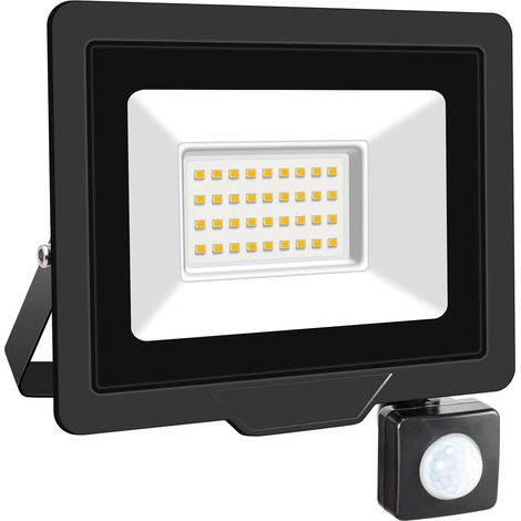 Projecteur LED Exterieur,30W Projecteur Avec Détecteur de Mouvement 1 pièce,Blanc Chaud LED Spot Extérieur avec Détecteur IP66 Etanche pour Jardin Patio Garage Entrée (1/5)