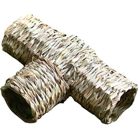 Cachette en foin pour hamster, petit tunnel nid douillet, accessoire de cage pour animaux