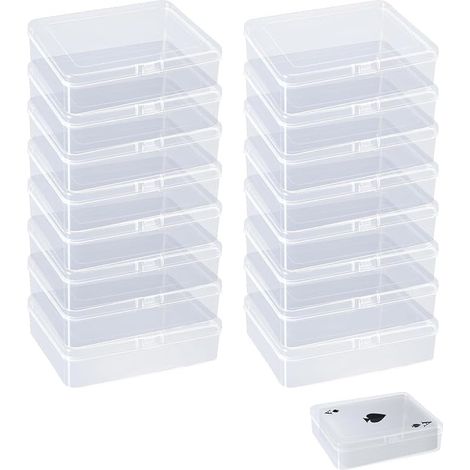 Petite Boite de Rangement avec Couvercle, 10,5×7,5×2,5cm Boîte de Rangement Carrée avec étiquettes, Petites Boites Plastiques Transparentes pour les Perles, les Craft (1/5)