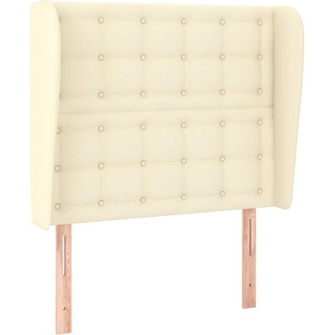 Maison Exclusive - Kopfteil mit Ohren Creme 83x23x118/128 cm Kuns (1/5)