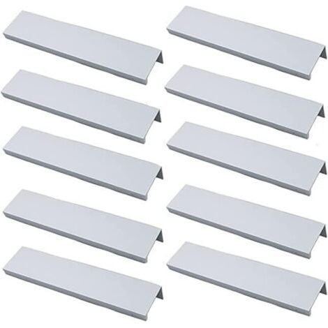 (Blanc)Lot de 10 Poignée Dorée Poignée de Meuble Dorée - Poignée Invisible Poignee de Meuble Cuisine Dorée Poignée Meuble Dorée en Alliage d'Aluminium Entraxe 160mm (1/5)