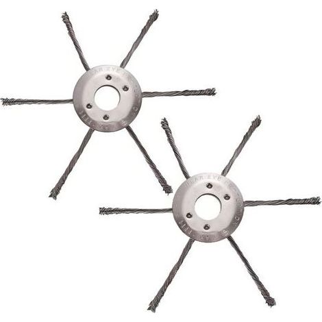Kaelt - Lot de 2 têtes de débroussailleuse, Brosse de désherbage Professionnelle, en Fil d'acier avec Fil noué, Brosses à Mauvaises Herbes Universelle de Rechange pour Tondeuse à Gazon (6 têtes) (1/5)
