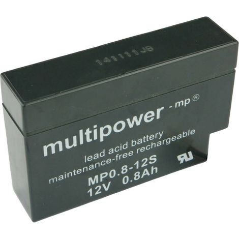 Batterie au plomb 12 V 0.8 Ah multipower PB-12-0,8-JST plomb (AGM) (l x H x P) 96 x 62 x 25 mm connecteur JST sans entretien, auto-décharge réduite X014961 (1/2)