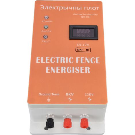 Clôture électrique de 10 km avec contrôleur d'impulsions haute tension pour l'élevage d'animaux (prise 100-240 V UK). (1/5)