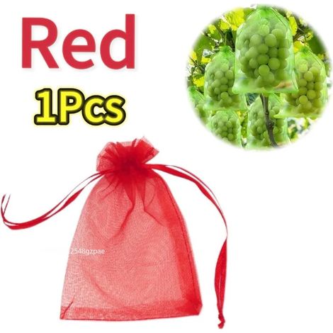 (Rouge - 1 pièce, 20 x 30 cm) Sacs de protection pour fruits à cordon, réutilisables, en filet anti-insectes, pour arbres fruitiers et plantes - Fournitures de jardinage (1/4)
