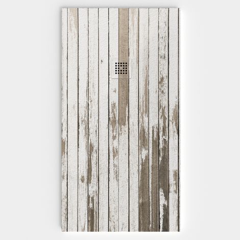 VAROBATH - Receveur de douche 3D 80x120 - Modèle VINTAGE effet bois (1/5)