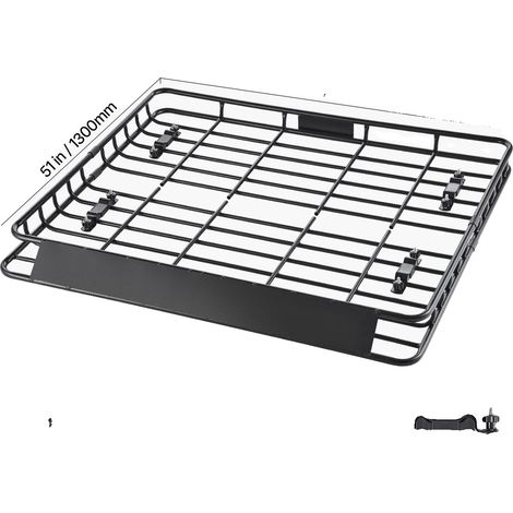 Porte-bagages de toit, acier allié anti-rouille, ajustement universel, 43x50in (1/2)