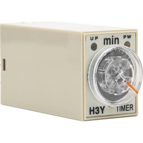 Minuteur temporisé H3Y-2, relais temporisé à 8 broches, 0 à 60 minutes, type à cadran, 5 A, pour usages multiples (220 V CA) (1/5)