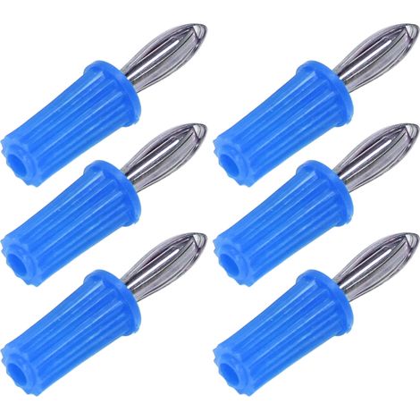 100 Stück Bananenstecker 4 mm, ABS, vernickeltes Messing, hochwertige elektrische Verbindungen, blau (1/5)