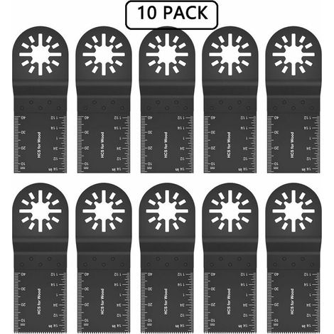 10 x 35 mm UN35F10 lames de coupe de bois pour Bosch Fein (pas StarLock) Makita Milwaukee Einhell Hitachi Parkside Ryobi Worx Workzone Multitool Multi Tool Accessoires (1/5)