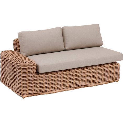 Chaise longue destra savinia tahini per mobili da giardino in alluminio trattato con polveri epossidiche - Hespéride (1/2)