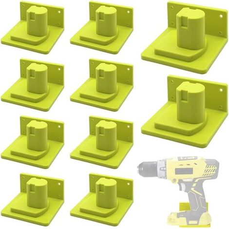 GDHZS-  Lot de 10 Support Mural pour Batteries RYOBI 18V,Support de Batterie Idéal pour Atelier ou Van Montage Facile Support Mural pour Batteries (1/5)