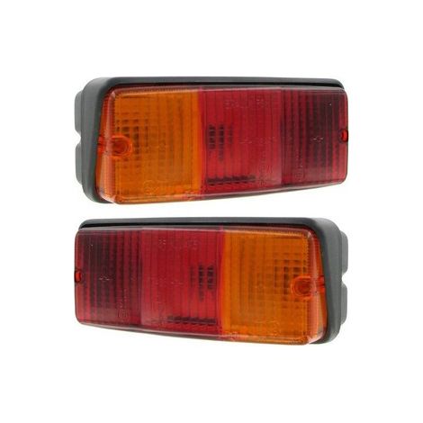 Oc-Pro – Lot de 2 feux arrière pour remorque – 4 fonctions : feu rouge, stop, clignotant, éclairage plaque – Dimensions 160mm x 71mm x 70mm