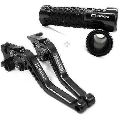 Leviers de frein et d'embrayage uniques en aluminium compatibles avec les motos Super Soco TC Max/50/Wanderer TS 50 2020-2021 (Noir-A) (1/5)