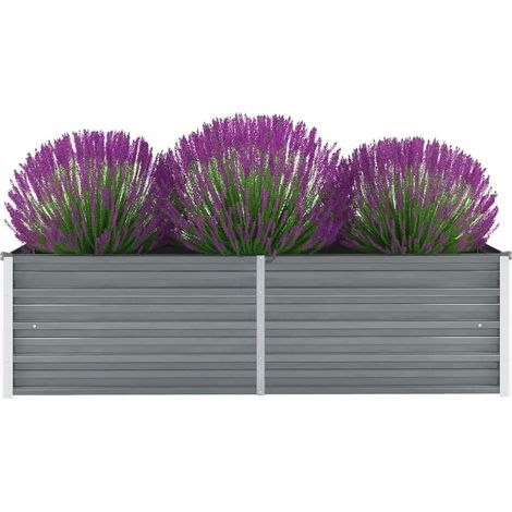 Garten-Hochbeet Verzinkter Stahl 160x40x45 cm Grau