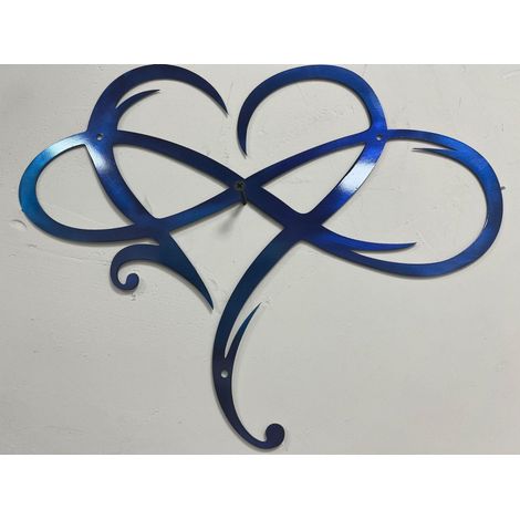 Decoration Murale En Fer Forgé - Cœur Infini - Art Mural Métallique Pour Intérieur - 25 x 30 cm