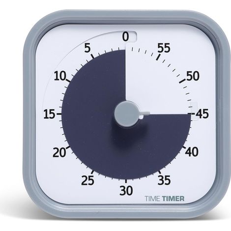 Minuterie visuelle 60 minutes pour l'outil d'étude de Fournitures Homeschool, minuterie pour Le Bureau, et des réunions, avec Fonctionnement Silencieux (Ardoise pâle) (1/5)