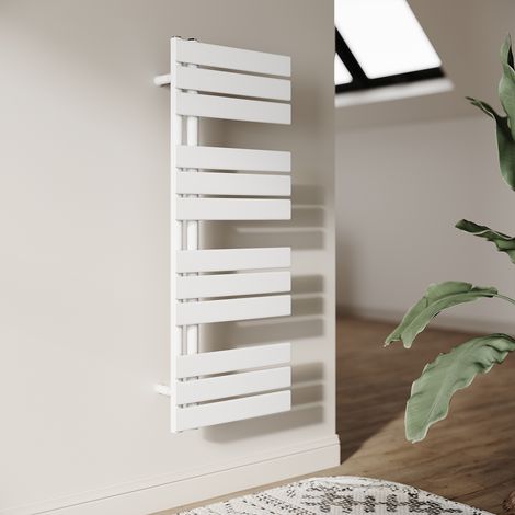 SONNI Radiador Toallero de agua Toallero Baño Radiador Toallero de Paneles Conexión Lateral Radiador Secador de Toallas de Agua Caliente Blanco 1038 x 400 mm 767W