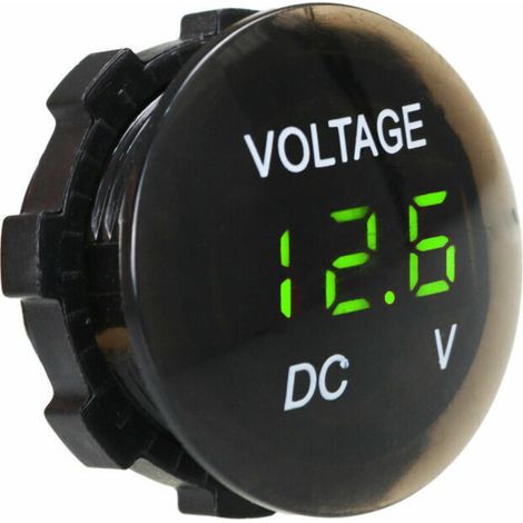 Voltmètre étanche, mini testeur de tension à affichage numérique DC 12V-24V LED testeur pour voiture moto auto camion camping-car (vert) (1/3)