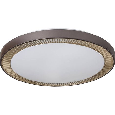Plafoniera Matea Brown White LED 40W L: 7.5 cm ø50cm dimmerabile con telecomando (1/5)