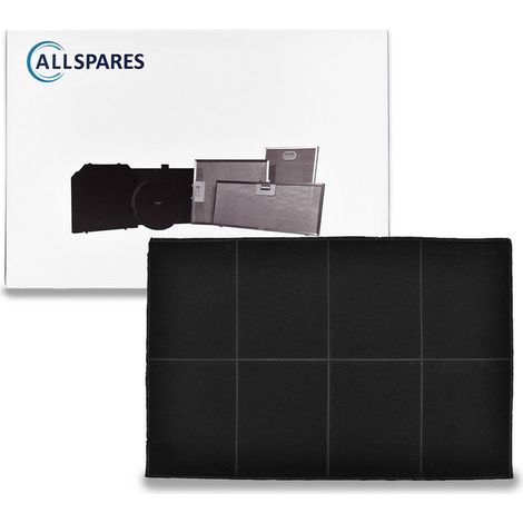 Filtro de carbón de larga duración AllSpares para campanas extractoras compatible con Bosch 00460008/460008 / DHZ2340, Siemens LZ23400, Neff Z5145X0 (362 x 238 x 28 mm)