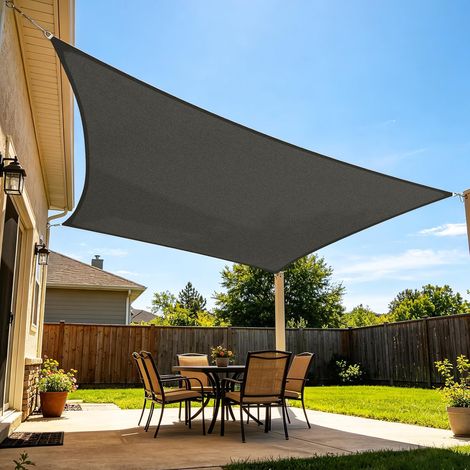 Voile d’ombrage 3x4m Rectangulaire, Imperméable Anti-UV 95% avec cordes de fixation, en polyester PES – Pour balcon, terrasse et jardin (1/5)