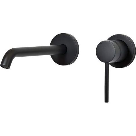 Mezclador de lavabo de pared negro mate Gattoni Easy 2337/23NO  Negro mate