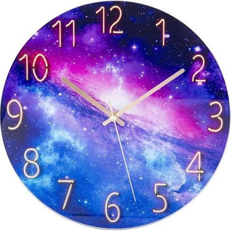 Silent Wall Clock Non coutil,Horloge Murale Moderne Silencieuse à Quartz 30cm Fonctionnant sur Batterie C (1/4)