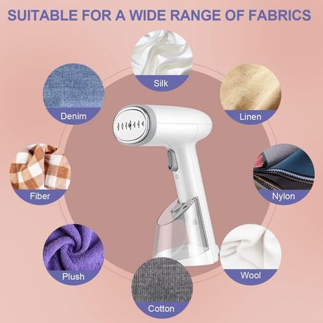 Défroisseur portatif pour vêtements de voyage 1200W Fer à repasser de voyage portable avec réservoir d'eau de 230 ml Parfait pour la maison et les voyages Blanc (1/4)