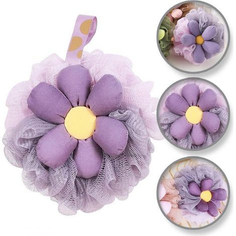 Esponja de baño húmeda Ecarla de 15 cm, color violeta dulce GB14FIO (1/3)