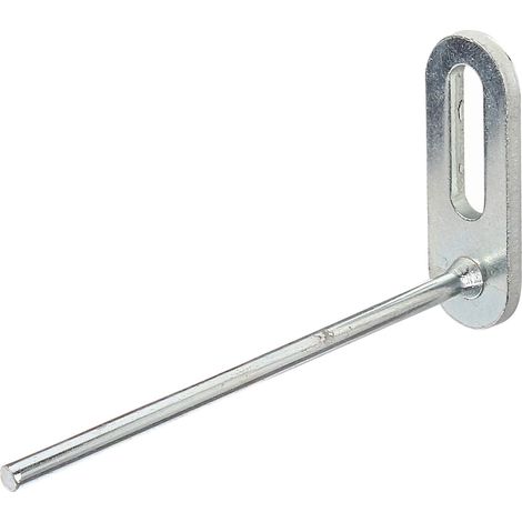 Alberts 805623 Gancio con piastra forata dritto zincato blu profondità gancio 80 mm tondino d’acciaio Ø4 mm Set da 25 (1/4)