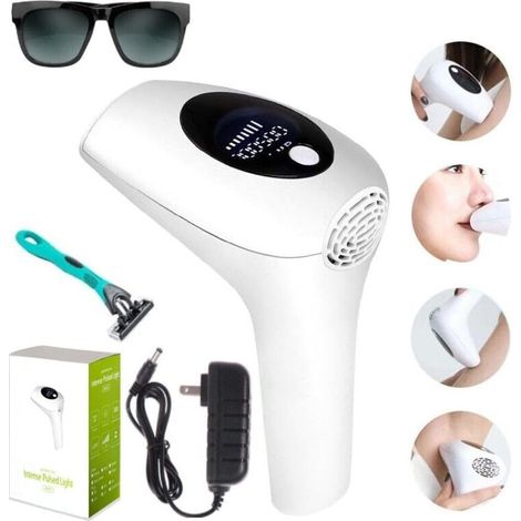Appareil d'Épilation à Lumière Pulsée IPL - 900 000 Flashs - Indolore - Visage, Lèvres, Bikini, Jambes, Corps - Kit Standard Blanc (1/5)