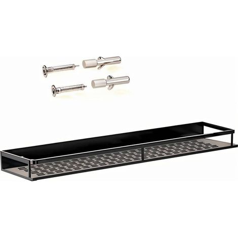 Étagère de douche 50cm en acier inoxydable noir – Antirouille – Facile à installer – Drainage efficace – Design minimaliste (1/5)