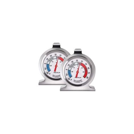 Lot de 2 thermomètres de réfrigérateur, -30-30 degrés Celsius/-20-80 degrés Fahrenheit, thermomètre de réfrigérateur classique à grand cadran (1/5)
