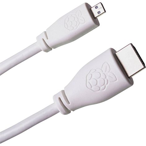 Raspberry Pi® T7689AX Câble HDMI Raspberry Pi [1x HDMI mâle - 1x HDMI mâle D Micro] 1.00 m blanc Q405682 (1/2)