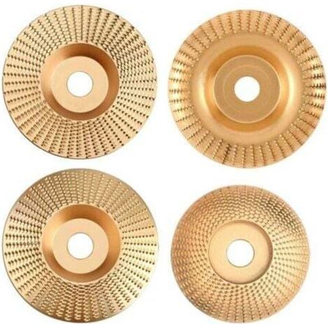 4Pcs Disque Bois Meuleuse, Disque Abrasif en Bois, Disques de Meulage du bois en Carbure de Tungstène pour Façonner, Meuler et Couper - Compatible avec Meuleuses d'angle 115 mm ou 125mm, (1/4)