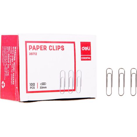 DELI C.100 clips niquelados 33mm
