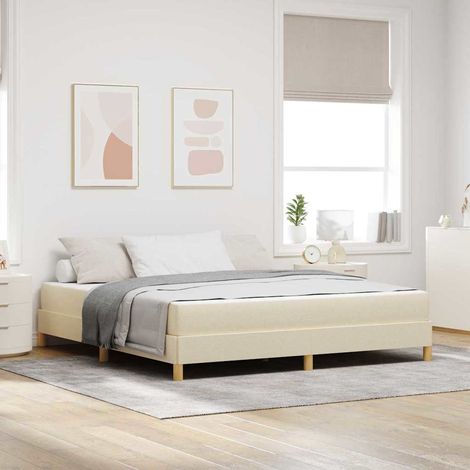 Boxspringbett mit Matratze Creme 180 x 200 cm Stoff (1/5)