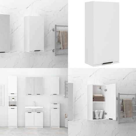 Armoire de salle de bain murale Blanc 32x20x67 cm - Armoire De Salle De Bain - Meuble De Salle De Bain - Armoire Murale - Rangement Salle De Bain - Meuble Suspendu - Home & Living (1/5)