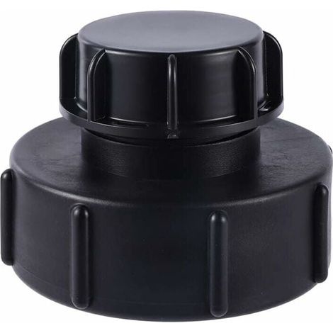 Adaptateur IBC de S100x8 réduit à S60x6 avec filetage grossier, équipé d'un bouchon. Compatible avec les cuves IBC équipées d'une vanne de récupération des eaux pluviales. Idéal pour les robinets et l (1/3)