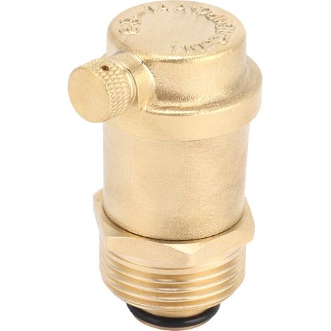 Valve de purge d'air automatique verticale en cuivre robuste à filetage extérieur de 1 pouce pour l'eau courante domestique, le chauffage au sol et la climatisation. (1/5)