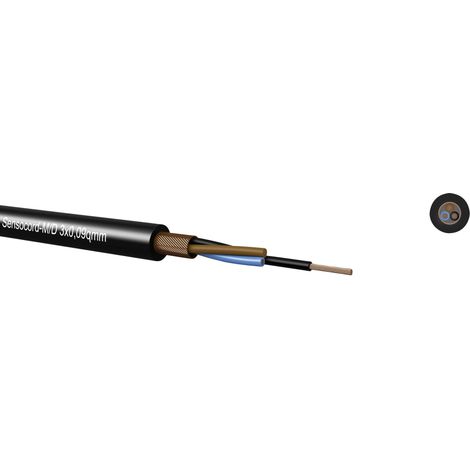Fil électrique kabeltronik sensocord 8x0.09 mm noir