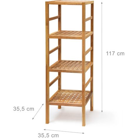 Estante de baño 117 cm madera nogal 4 estantes 3213057/2