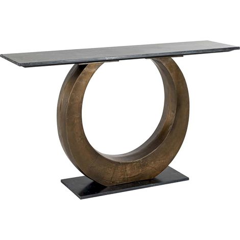 Console élégante Luna en finition dorée - Doré avec accents noirs (1/5)