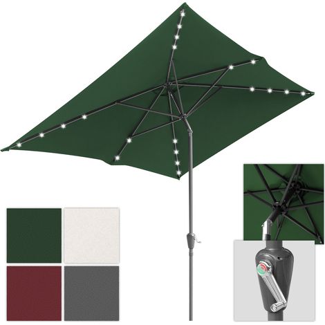 SWANEW 200 x 300 cm ombrellone da giardino ombrellone pieghevole da mercato ombrellone a manovella con meccanismo a manovella ferro,Verde (1/4)