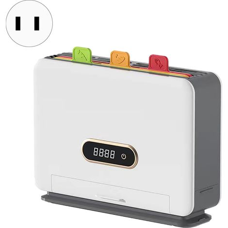 Porte-couteaux intelligent avec rangement pour planches à découper, nettoyage UV intégré, support pour couteaux et ustensiles de cuisine, blanc, pour plan de travail (1/5)