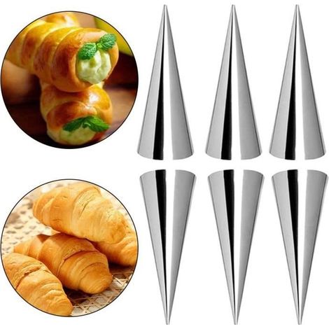 Moules à cornets - Inox - Lot de 10 - 120mm x 30mm - Antiadhésif - Compatible lave-vaisselle (1/4)