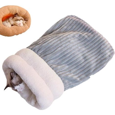 Sacs de couchage d'hiver adaptés aux chats pesant jusqu'à 5,4 kg - lits pour chats et petits chiens - sacs de couchage doux et chauds - lits pour chats (1/5)