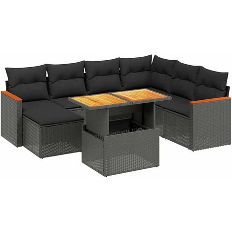 Maison Exclusive - Set de sofás de jardín 8 piezas y cojines ratá (1/5)
