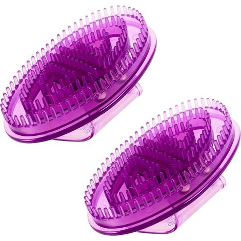 Massagebürste – 2-teilig – Silikon – Meridianmassage und Peeling – Bauch und Körper – Lila – 15 x 10 cm (1/5)